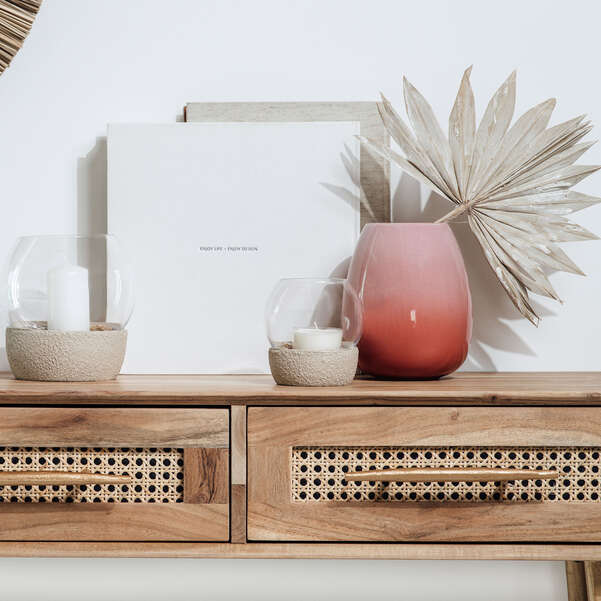 Perlemor Home Ваза высокая 18см розовая