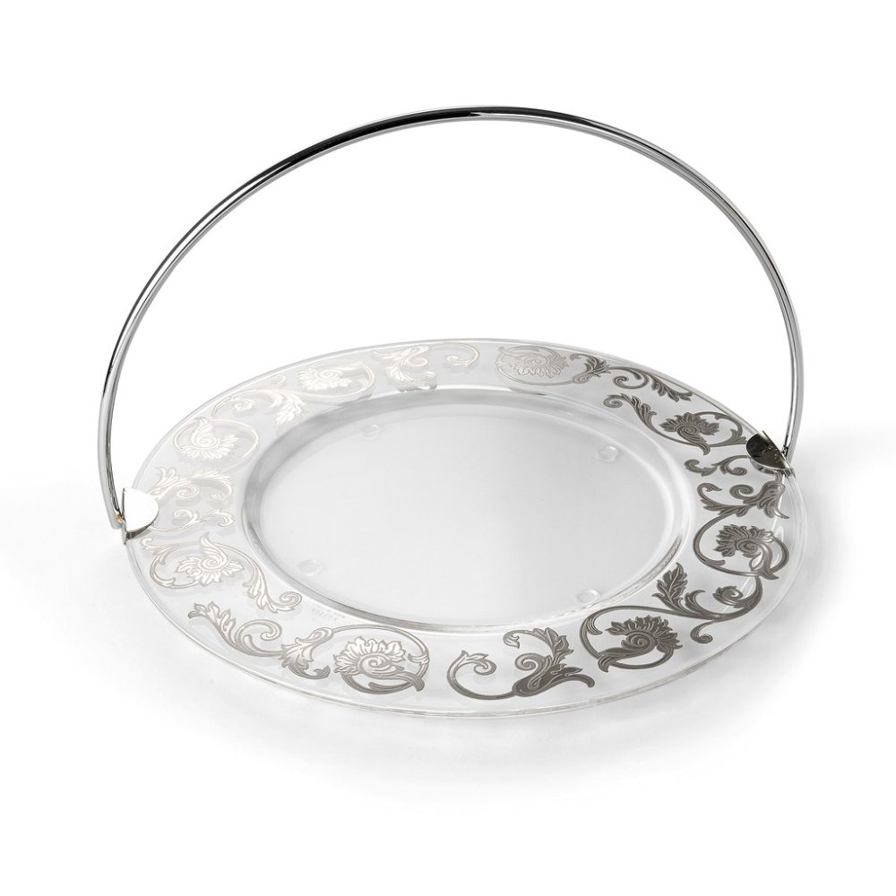 Arabesque Silver - Roma Круглое блюдо с ручкой Ø32см 