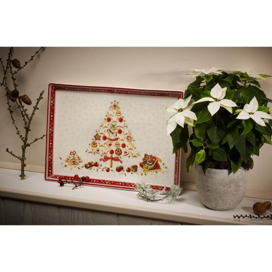 Прямоугольное блюдо для торта большое 39х27 см