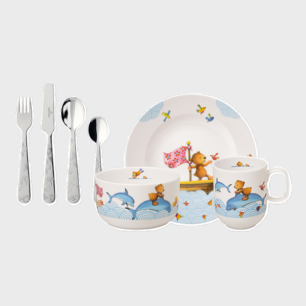 Happy Bear Набор детской посуды, 7 предметов