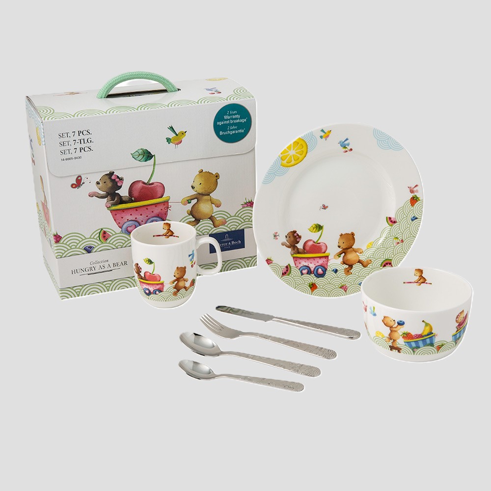 Hungry Bear Набор детской посуды, 7 предметов