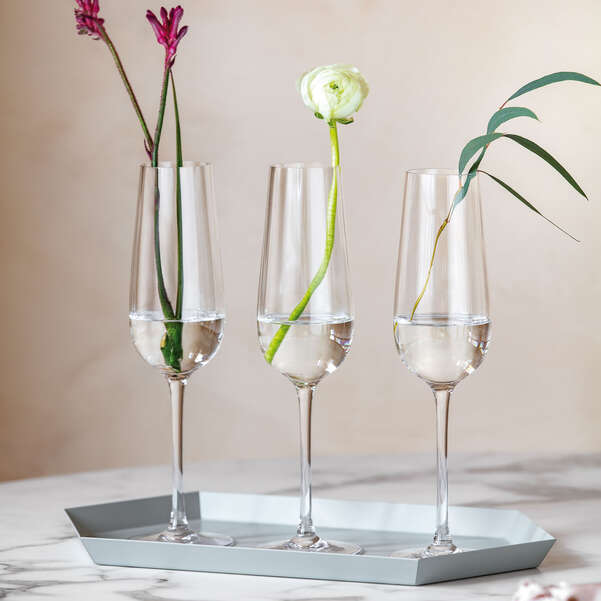 Rose Garden Glass Набор бокалов для шампанского, 4 шт.