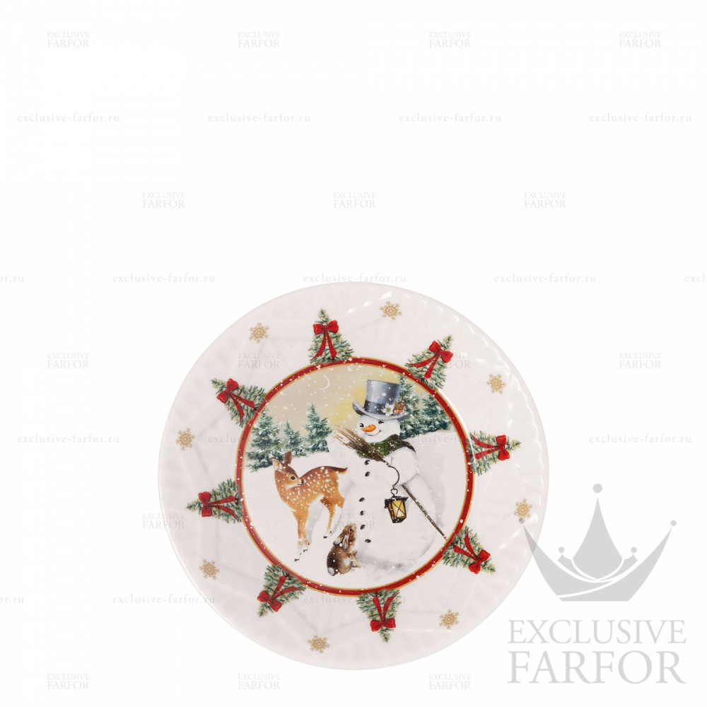 Чаша малая "Снеговик и лесные жители" 16,5см