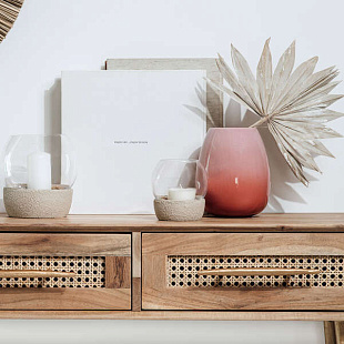 Perlemor Home Ваза высокая 18см розовая