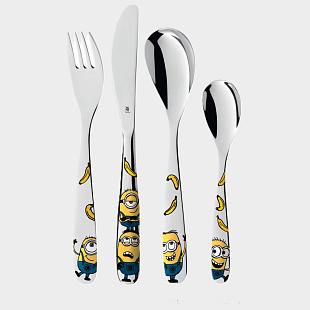 WMF Minions Детский набор столовых приборов, 4 предмета