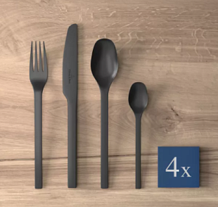 Manufacture Rock  Black Набор столовых приборов 16 предметов