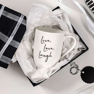 Statement Mug Кружка "Live Love Laugh" ("Живи. Люби. Смейся") 340 мл