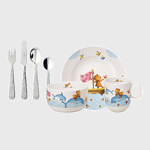 Happy Bear Набор детской посуды, 7 предметов